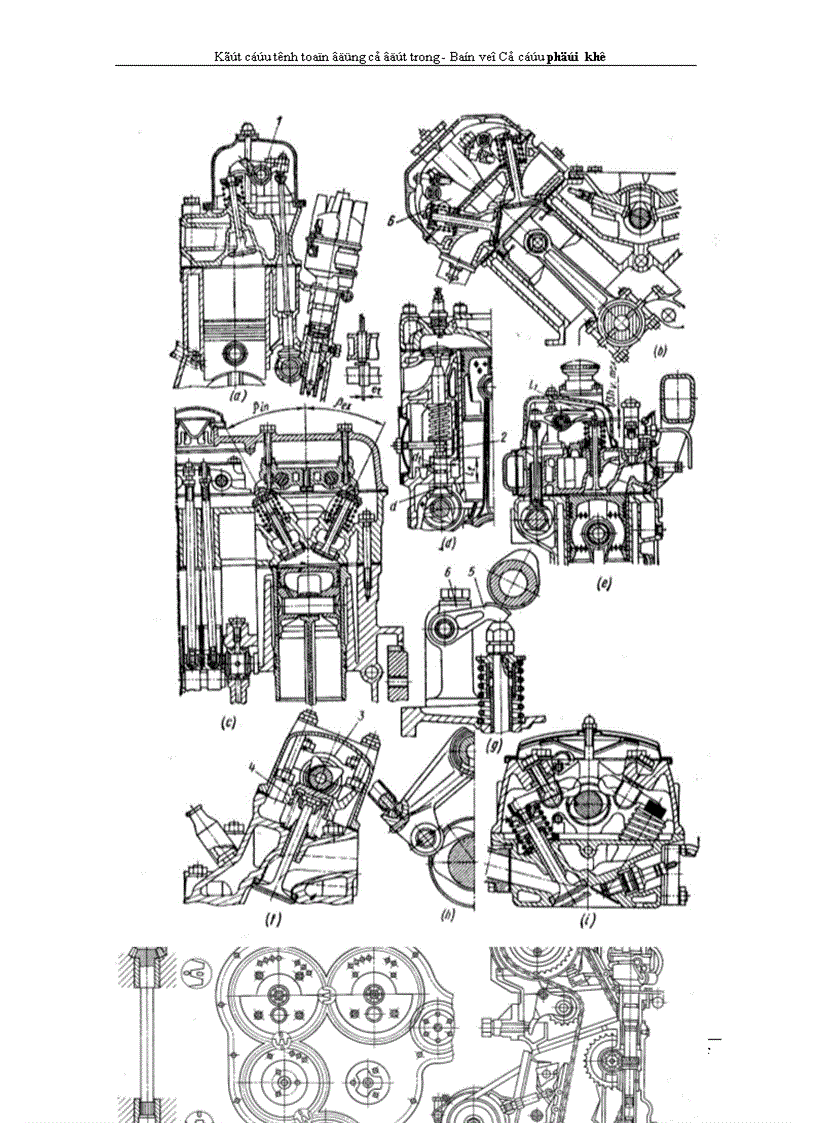image for page Kết cấu tính toán động cơ đốt trong Bản vẽ Cơ cấu phối khí