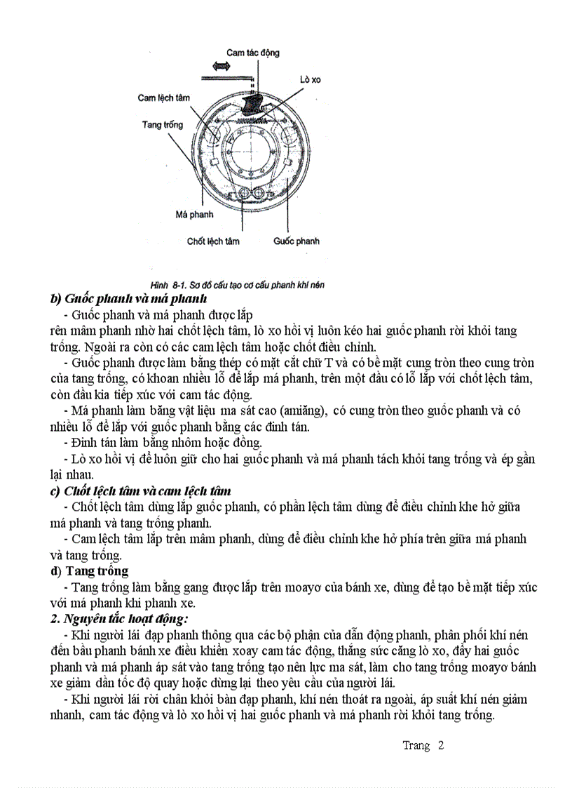 image for page Sửa chữa và bảo dưỡng cơ cấu phanh khí nén