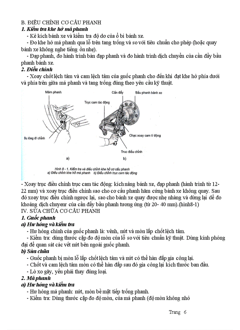 image for page Sửa chữa và bảo dưỡng cơ cấu phanh khí nén