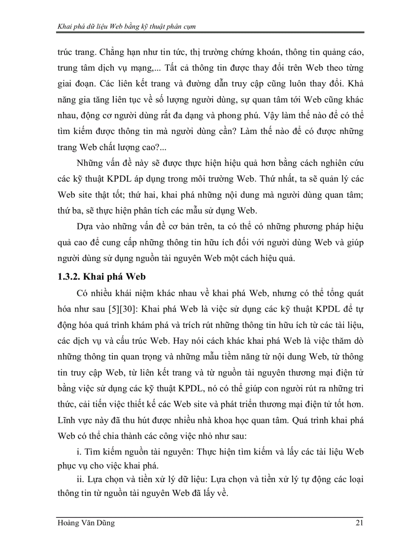 image for page Khai phá dữ liệu Web bằng kỹ thuật phân cụm