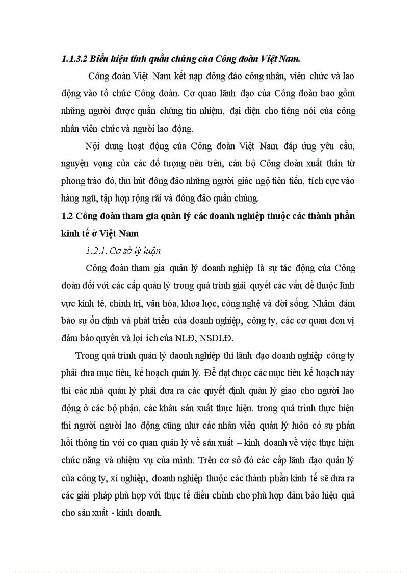 image for page Công đoàn và hoạt động tham gia quản lý doanh nghiệp của Công đoàn công ty cổ phần dệt may Hoàng Thị Loan năm 2009