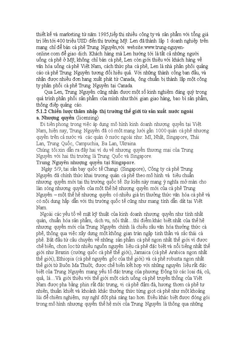 image for page Công ty cổ phần Trung Nguyên đã lựa chọn chiến lược cạnh tranh nào để thâm nhập thị trường trong nước và quốc tế