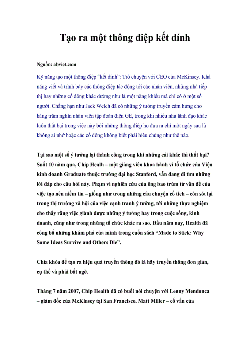 image for page Tạo ra một thông điệp kết dính