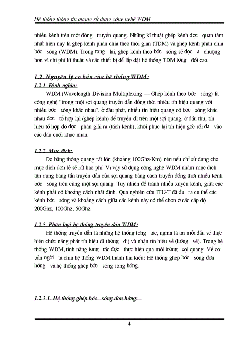 image for page Hệ thống thông tin quang sử dụng công nghệ WDM