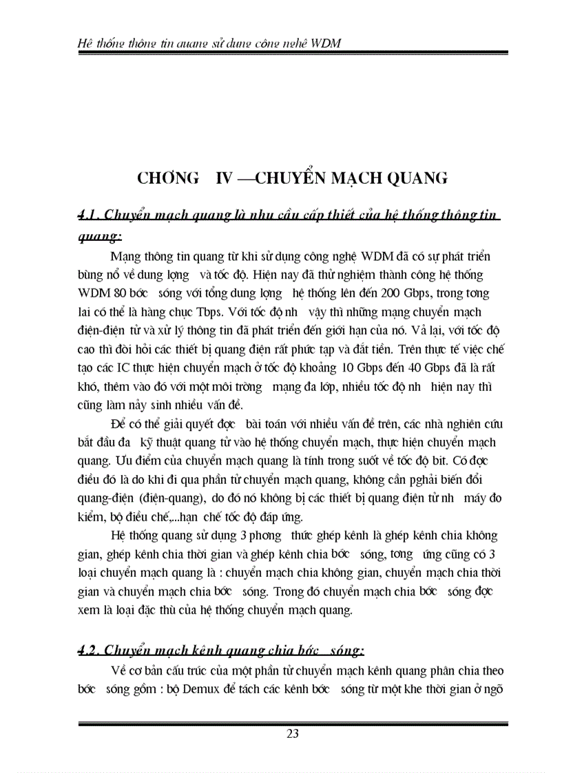 image for page Hệ thống thông tin quang sử dụng công nghệ WDM