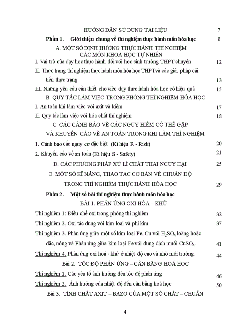 image for page Hướng dẫn Thí nghiệm thực hành trường THPT chuyên môn Hóa học