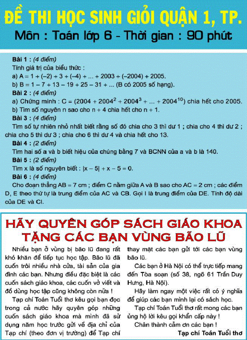 image for page Đề thi HSG Toán 6 Quận 1 TP HCM 04 05