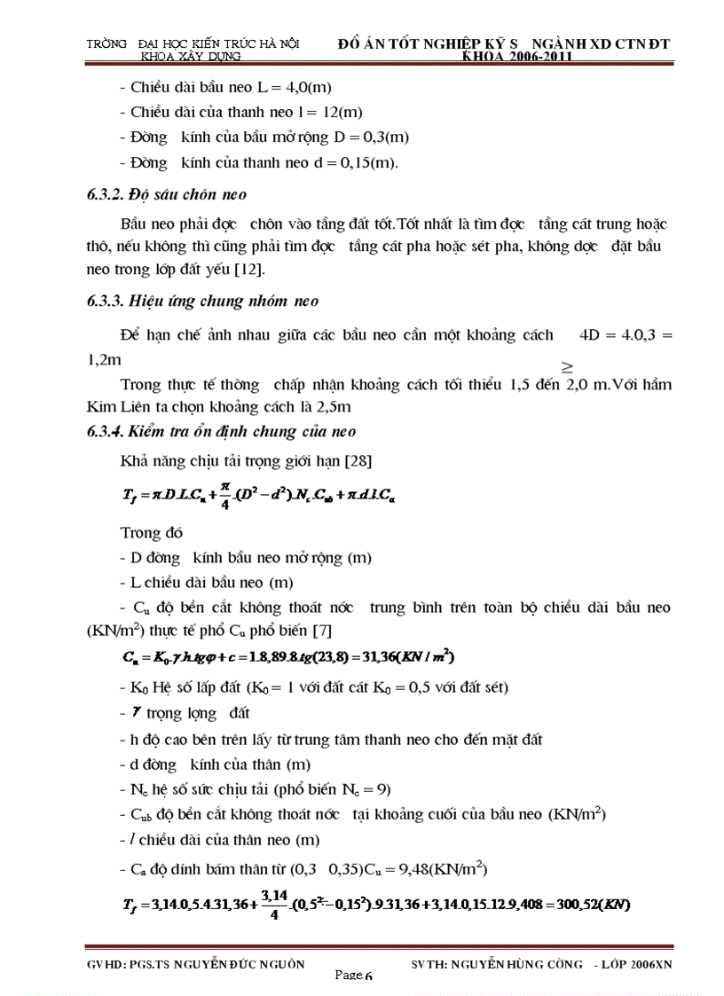 image for page Thiết kế neo để chắn giữ tường trong đất và hệ hàng cọc khoan nhồi 1