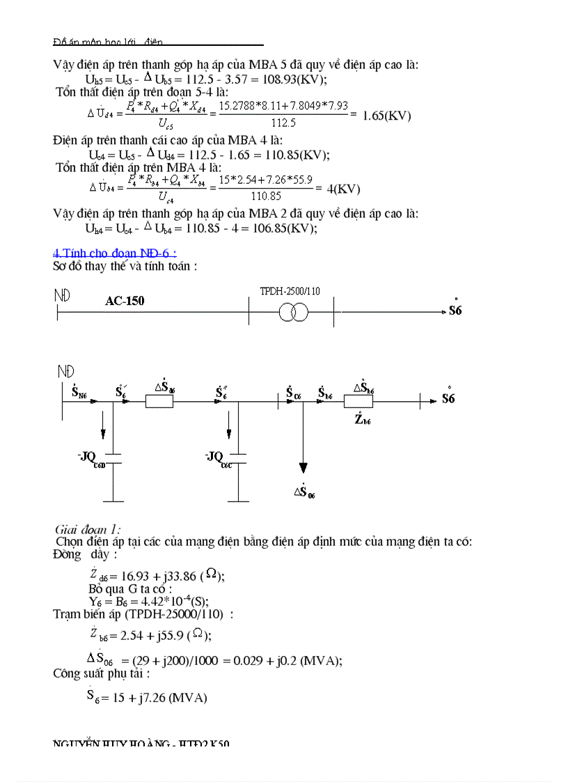 image for page Đồ án môn học lưới điện