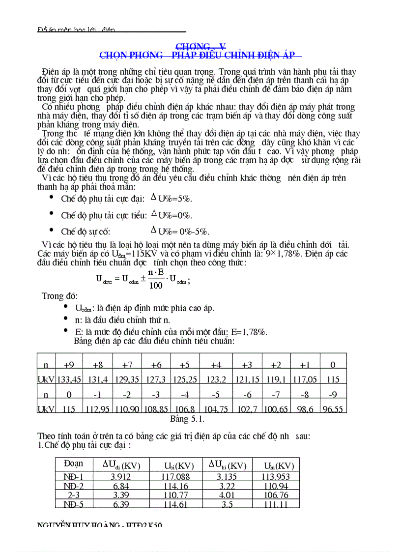 image for page Đồ án môn học lưới điện