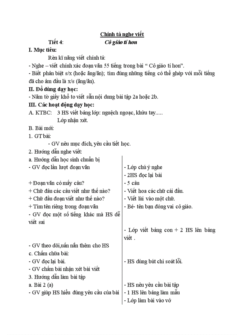 image for page Chính tả nghe viết Cô giáo tí hon