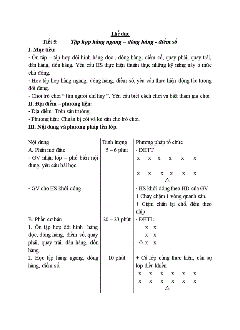 image for page Thể dục Tập hợp hàng ngang dóng hàng điểm số