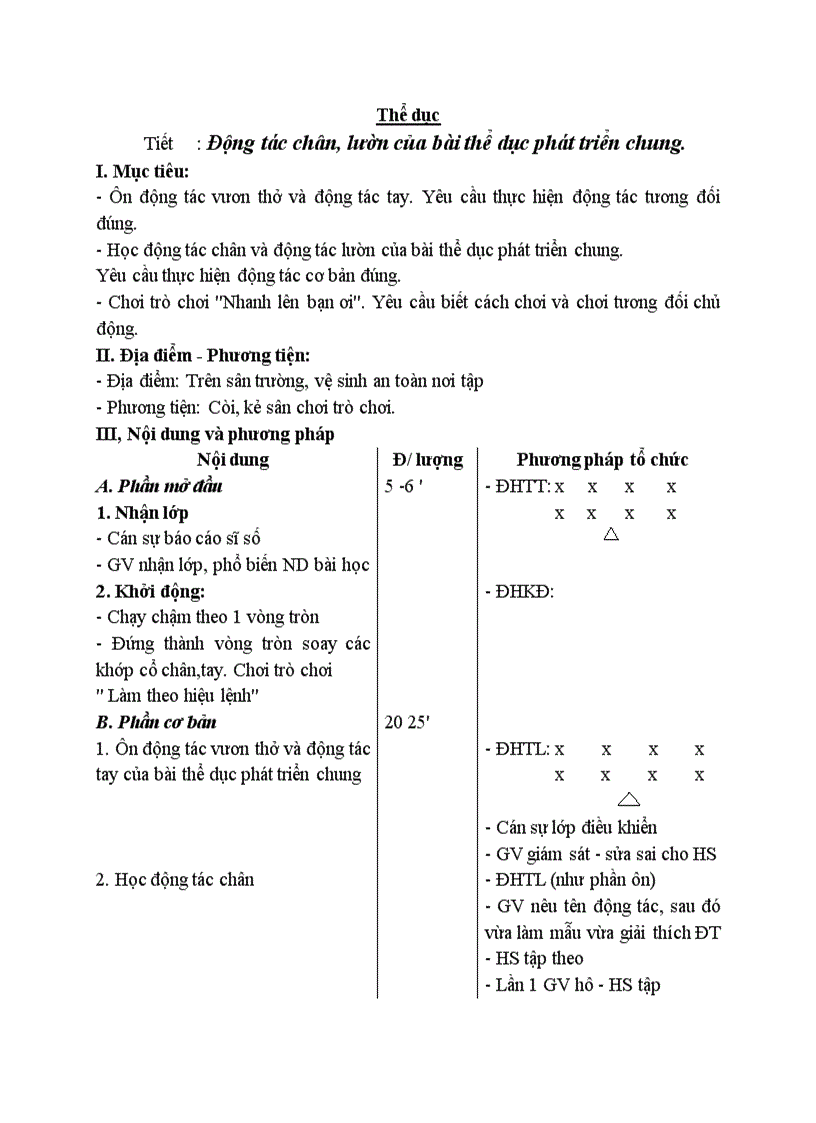 image for page Thể dục Động tác chân lườn của bài thể dục phát triển chung