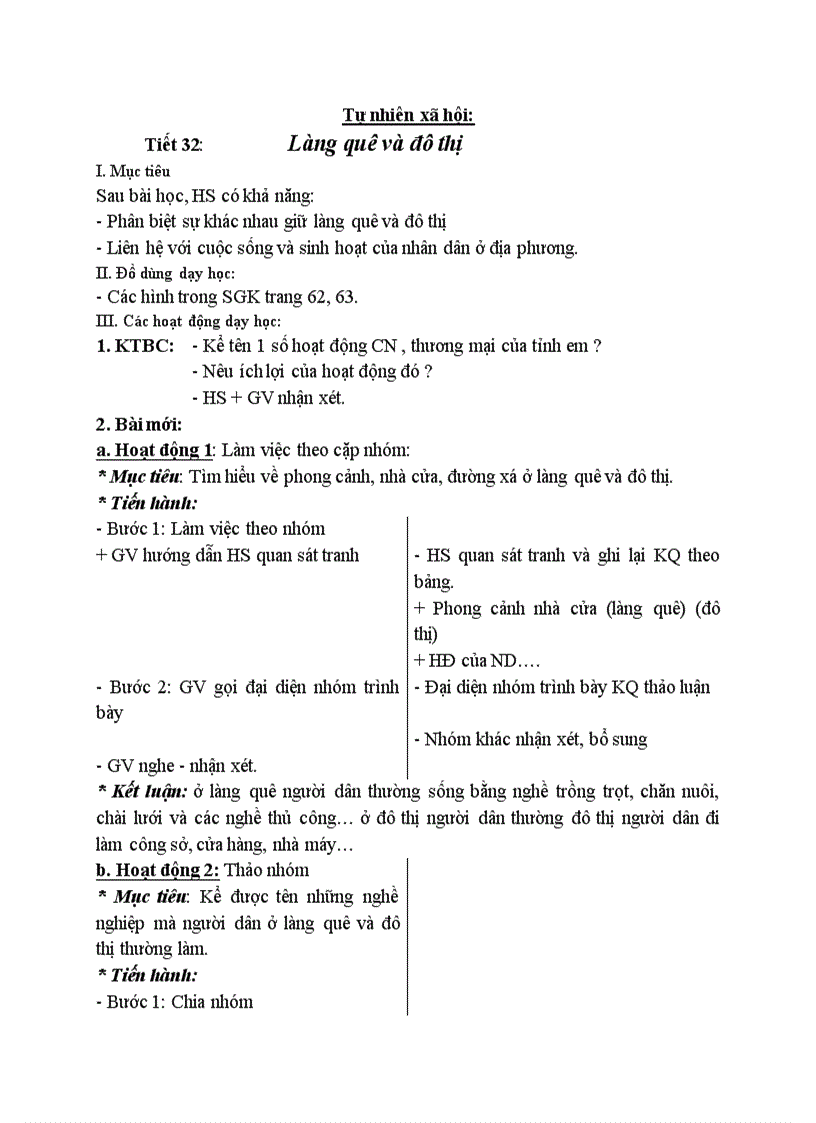 image for page Tự nhiên xã hội Làng quê và đô thị