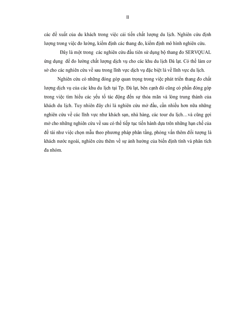 image for page Chất Lượng dịch vụ sự thỏa mãn lòng trung thành trường hợp các khu du lịch tại TP Đà Lạt