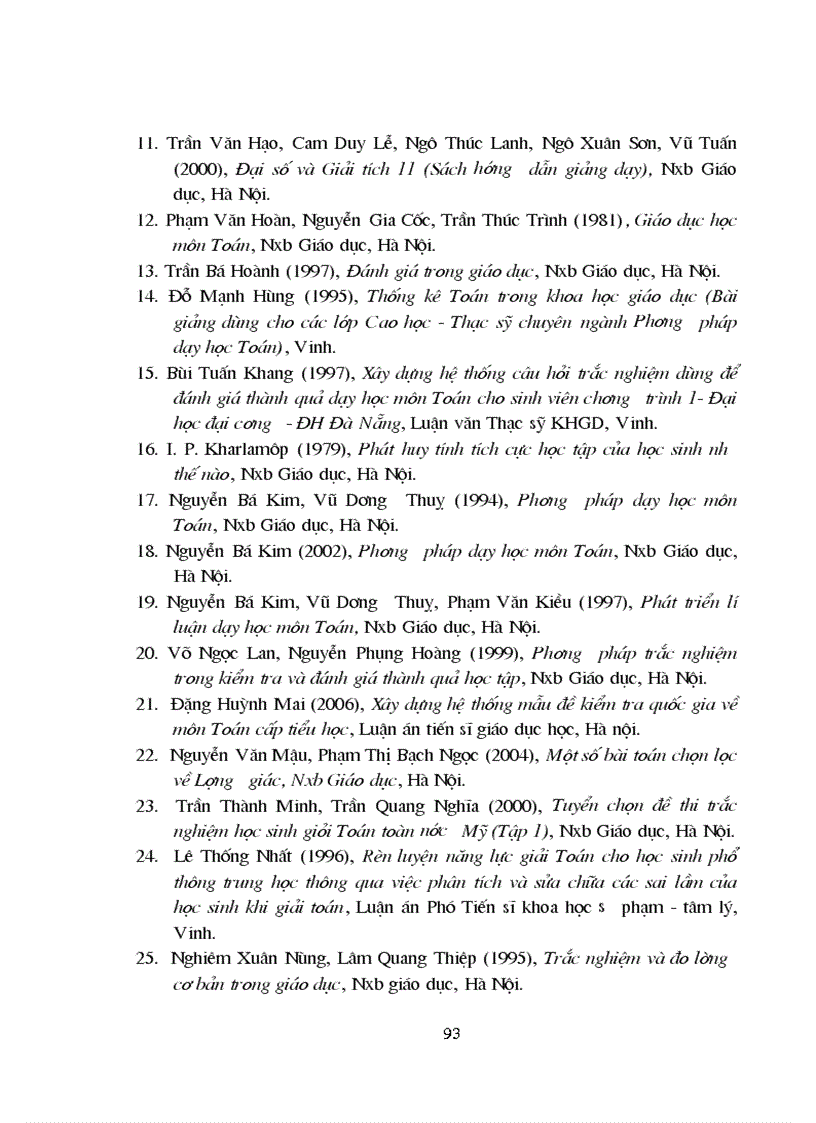 image for page Kiểm tra và đánh giá kết quả học tập môn Toán của học sinh THPT bằng phương pháp trắc nghiệm khách quan