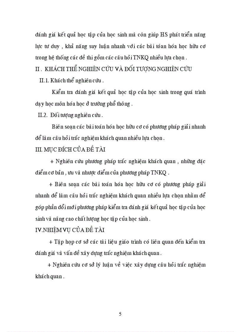 image for page Biên soạn các bài toán hóa học hữu cơ có phương pháp giải nhanh để làm câu hỏi khách quan nhiều lựa chọn