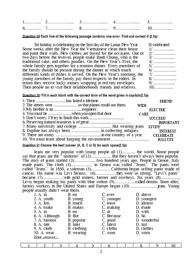 image for page Đề thi chọn học sinh giỏi tiếng Anh 9 năm học 2010 2011