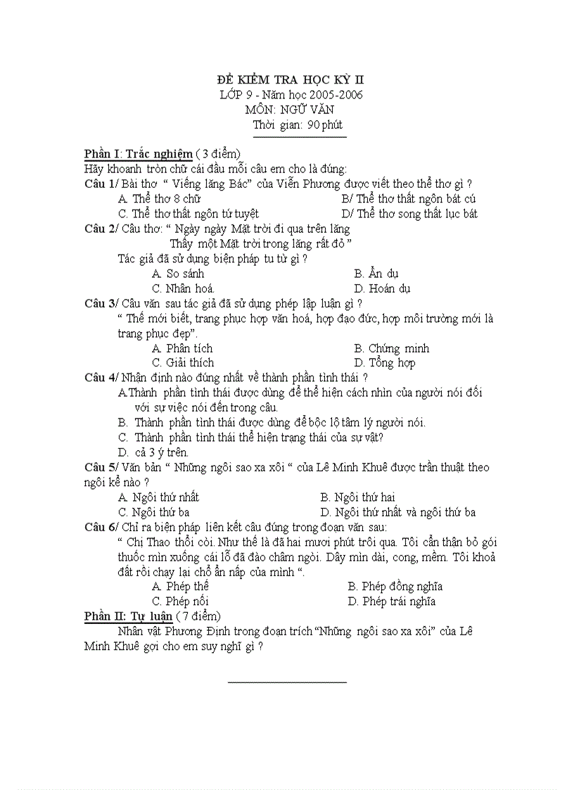 image for page Đề kiểm tra HK II lớp 9