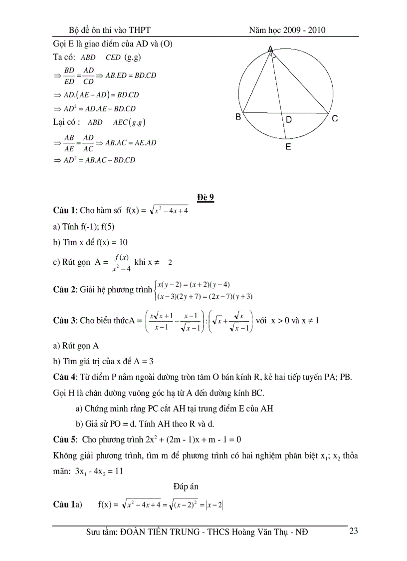 image for page Bộ 20 Đề Toán Học Ôn thi vào lớp 10 2009