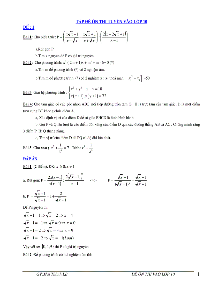 image for page Bộ 5 Đề Toán Học Ôn thi vào lớp 10 2009