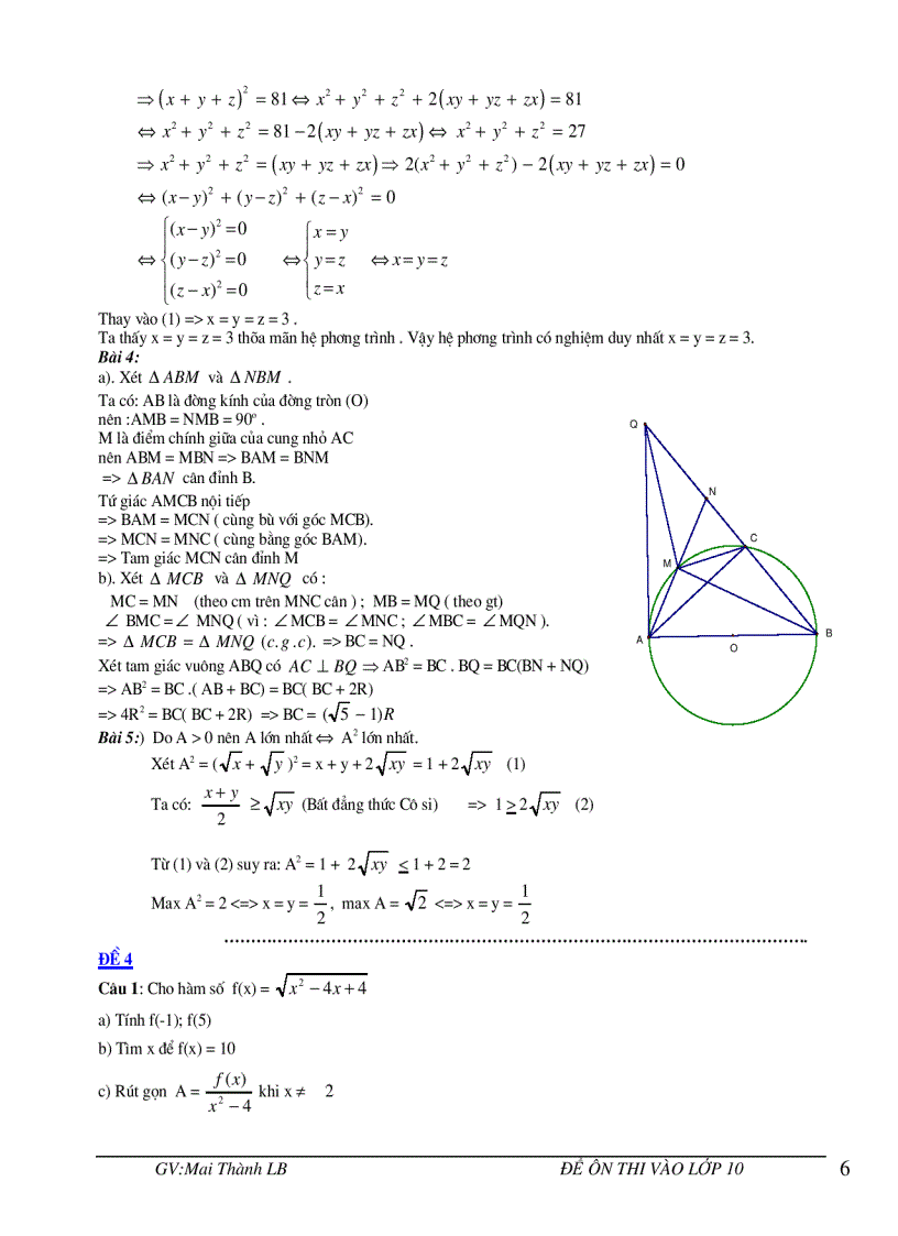 image for page Bộ 5 Đề Toán Học Ôn thi vào lớp 10 2009