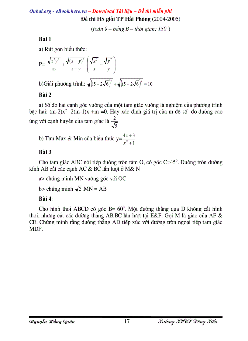 image for page 43 Đề thi tuyển sinh vào lớp 10 Chuyên Toán