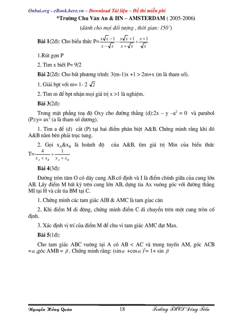 image for page 43 Đề thi tuyển sinh vào lớp 10 Chuyên Toán