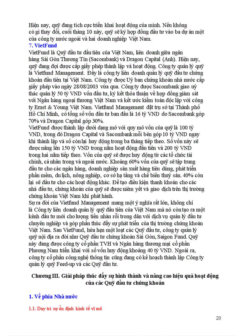 image for page Hoạt động của các quỹ đầu tư chứng khoán tại Việt Nam