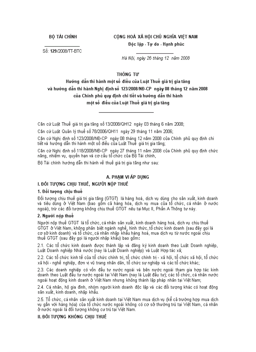 image for page Luật Thuế GTGT 2008 và thông tư nghị định hướng dẫn
