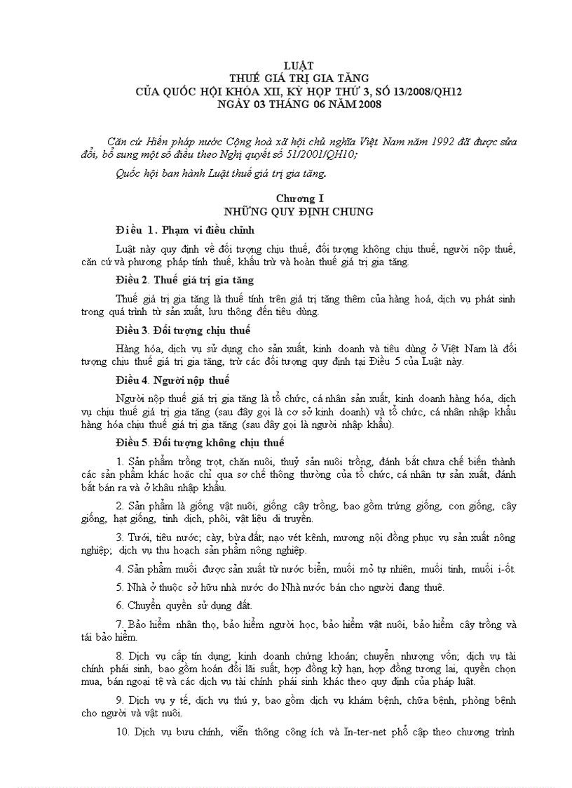 image for page Luật Thuế GTGT 2008 và thông tư nghị định hướng dẫn 1