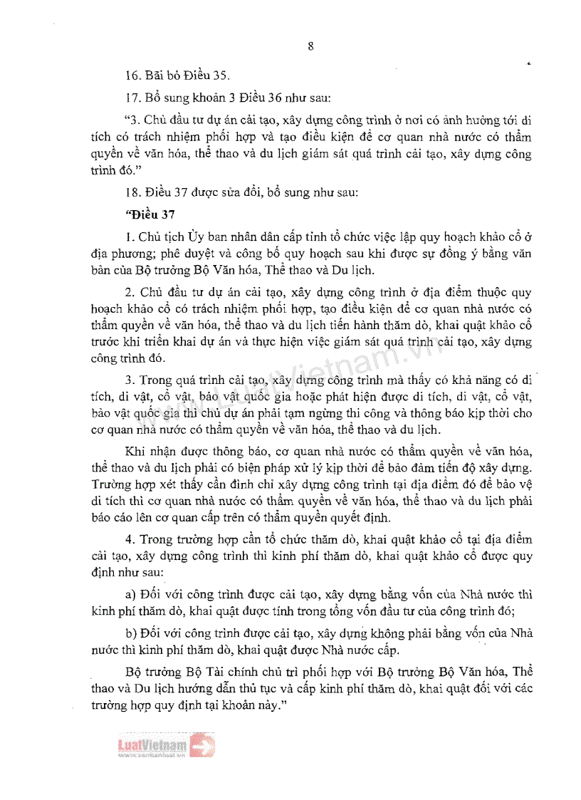 image for page Luật sửa đổi bổ sung một số điều của Luật Di sản văn hóa số 32 2009 QH12 của Quốc hội