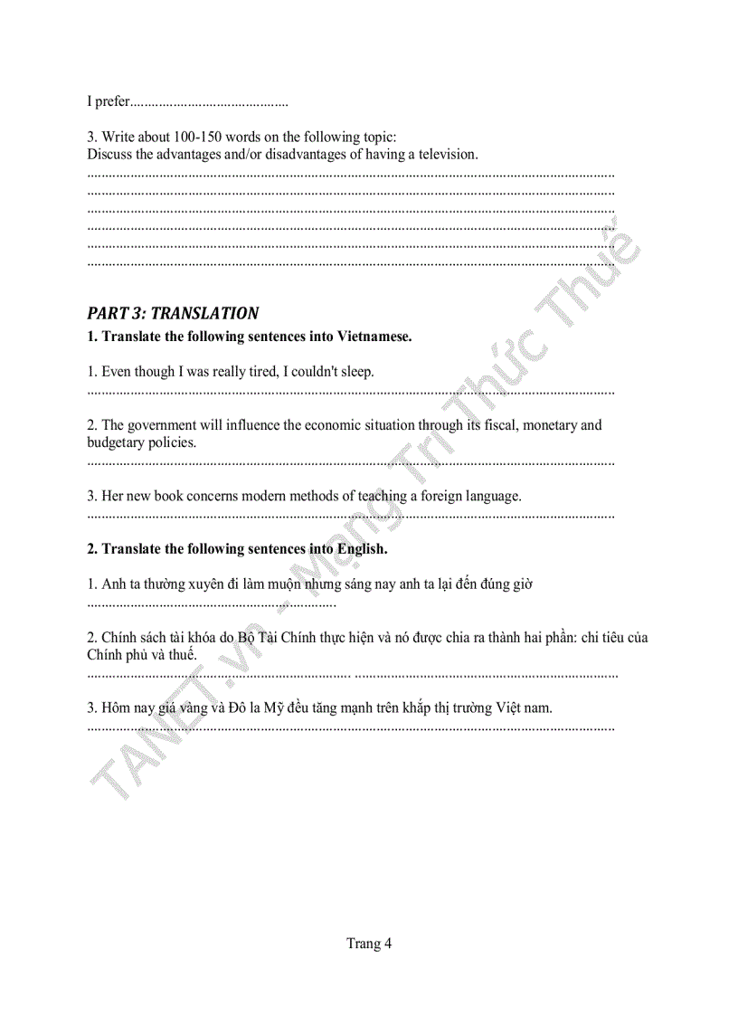 image for page Đề thi môn tiếng Anh trình độ B