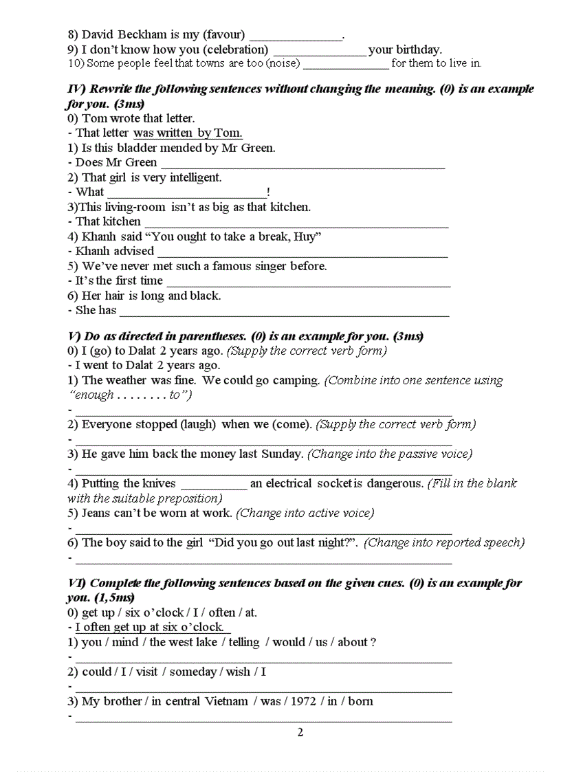 image for page Đề thi thử HSG môn Tiếng Anh lớp 8 Đề số 1