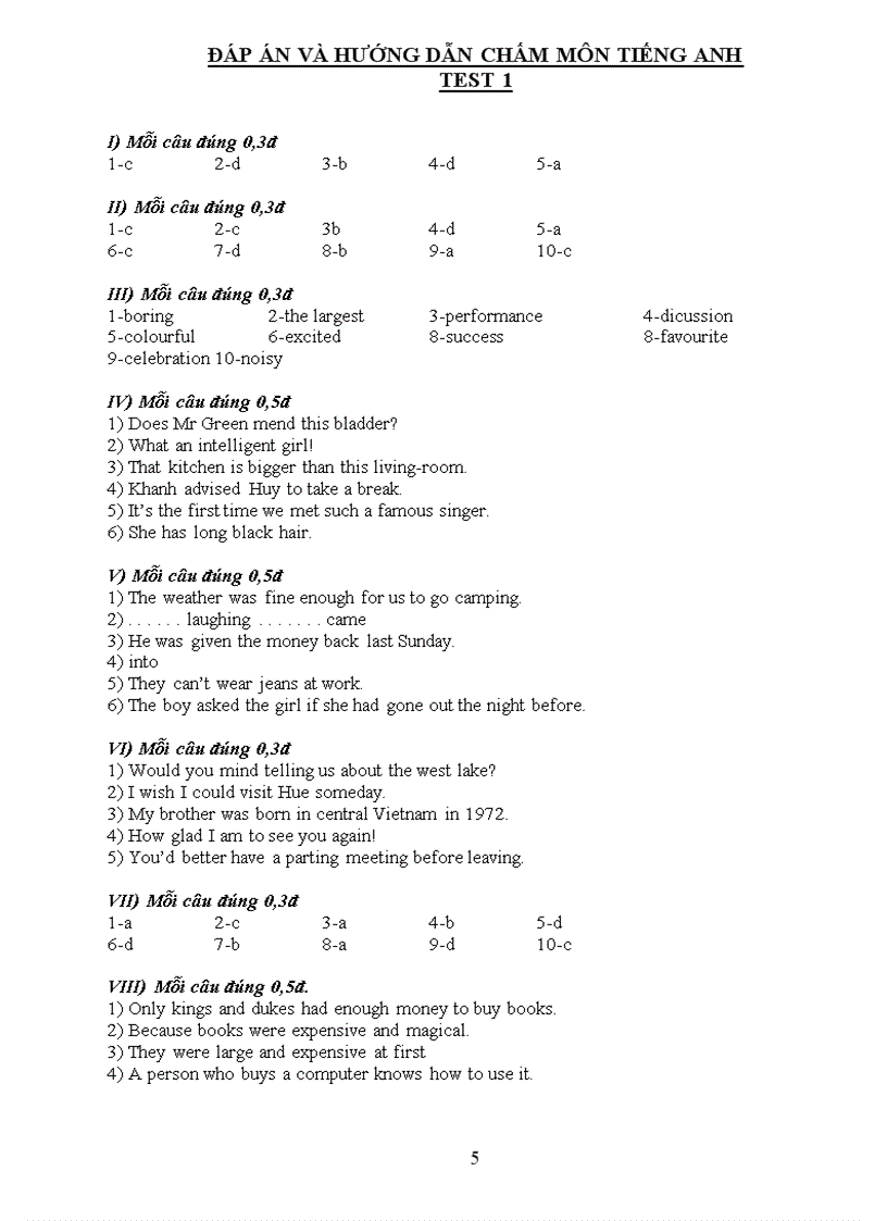 image for page Đề thi thử HSG môn Tiếng Anh lớp 8 Đề số 1