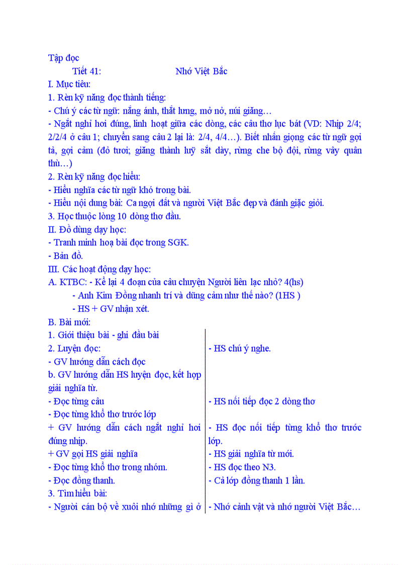 image for page Tập đọc Nhớ Việt Bắc