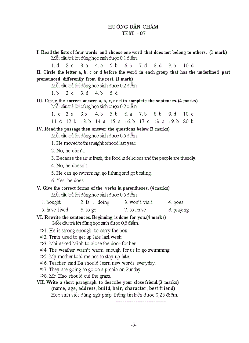 image for page Đề thi thử HSG môn Tiếng Anh lớp 8 Đề số 7