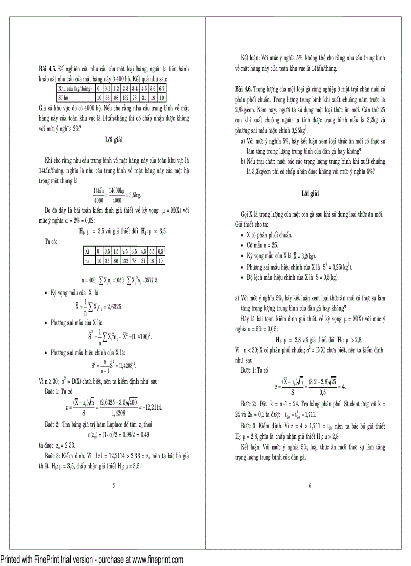 image for page Bài tập và Bài giải xác suất thống kê