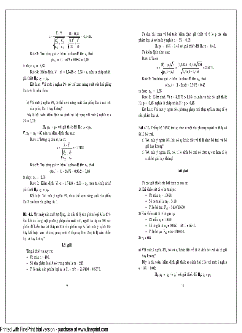 image for page Bài tập và Bài giải xác suất thống kê