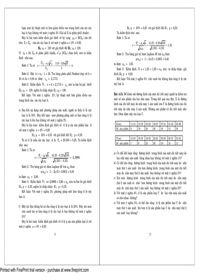 image for page Bài tập và Bài giải xác suất thống kê