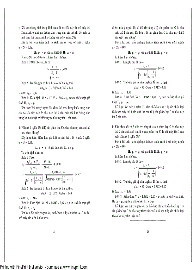 image for page Bài tập và Bài giải xác suất thống kê