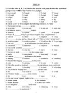 Đề thi thử HSG môn Tiếng Anh lớp 8 Đề số 14