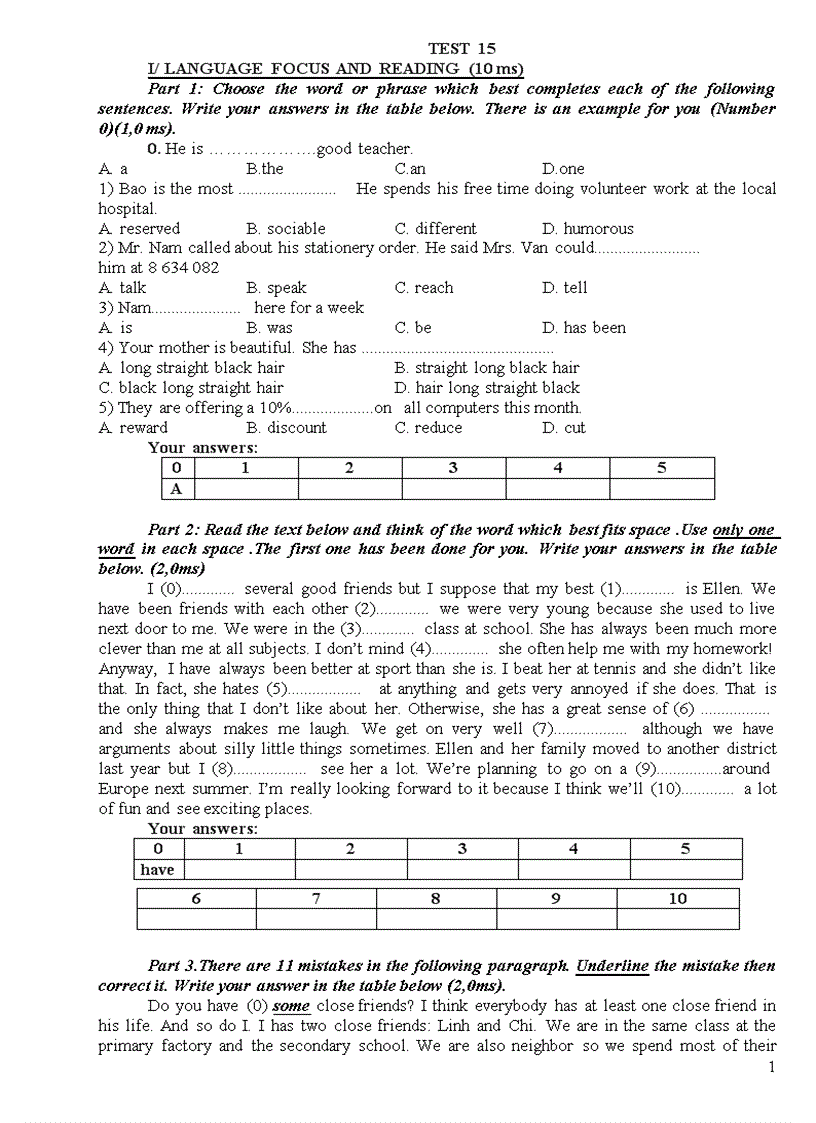image for page Đề thi thử HSG môn Tiếng Anh lớp 8 Đề số 15