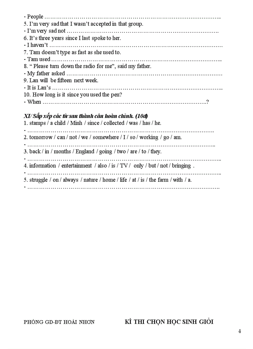 image for page Đề thi thử HSG môn Tiếng Anh lớp 8 Đề số 17