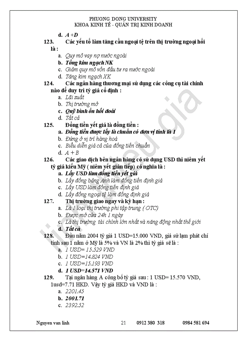 image for page Trắc nghiêm tài chính quốc tế có đáp án