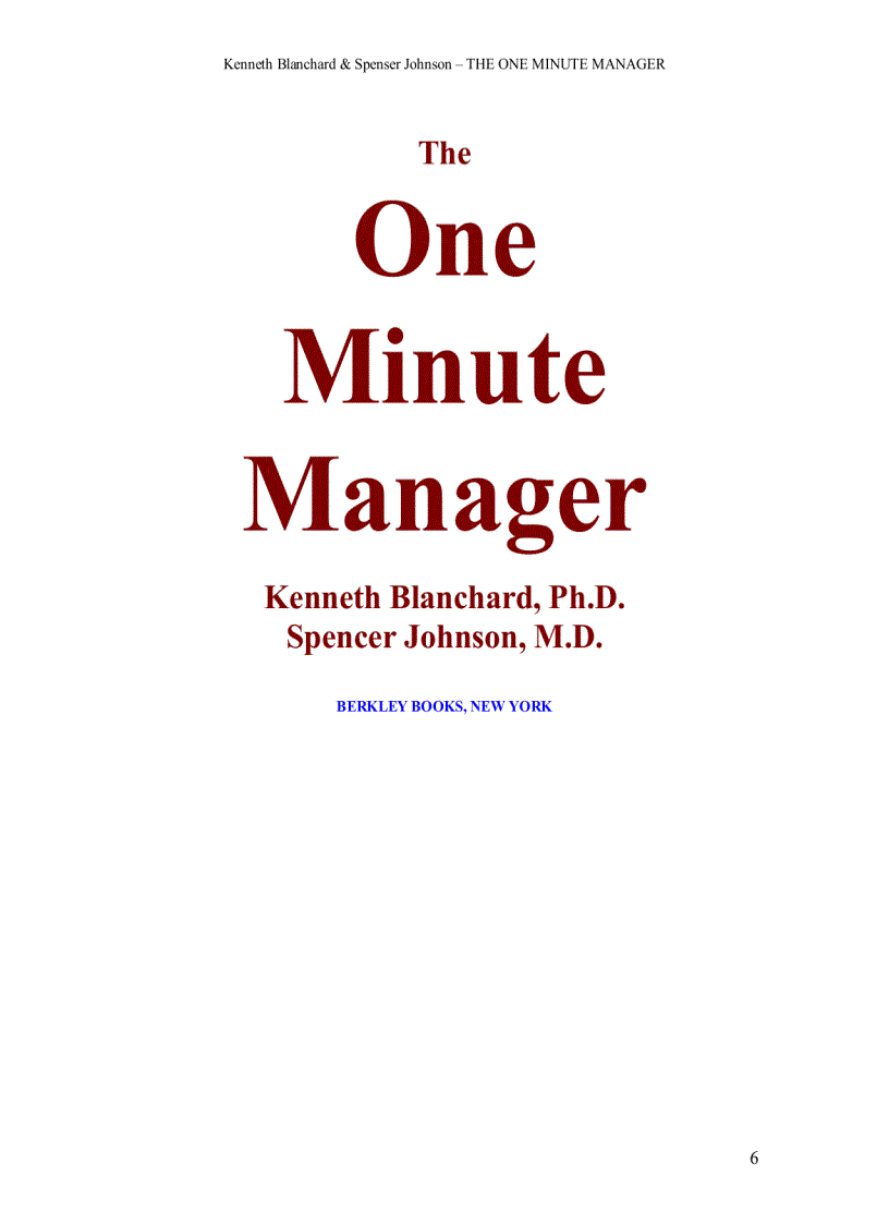 image for page The One Minute Manager