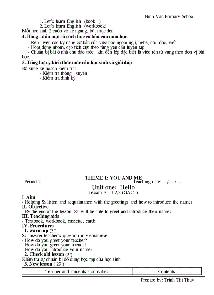 image for page Unit 1 Hello