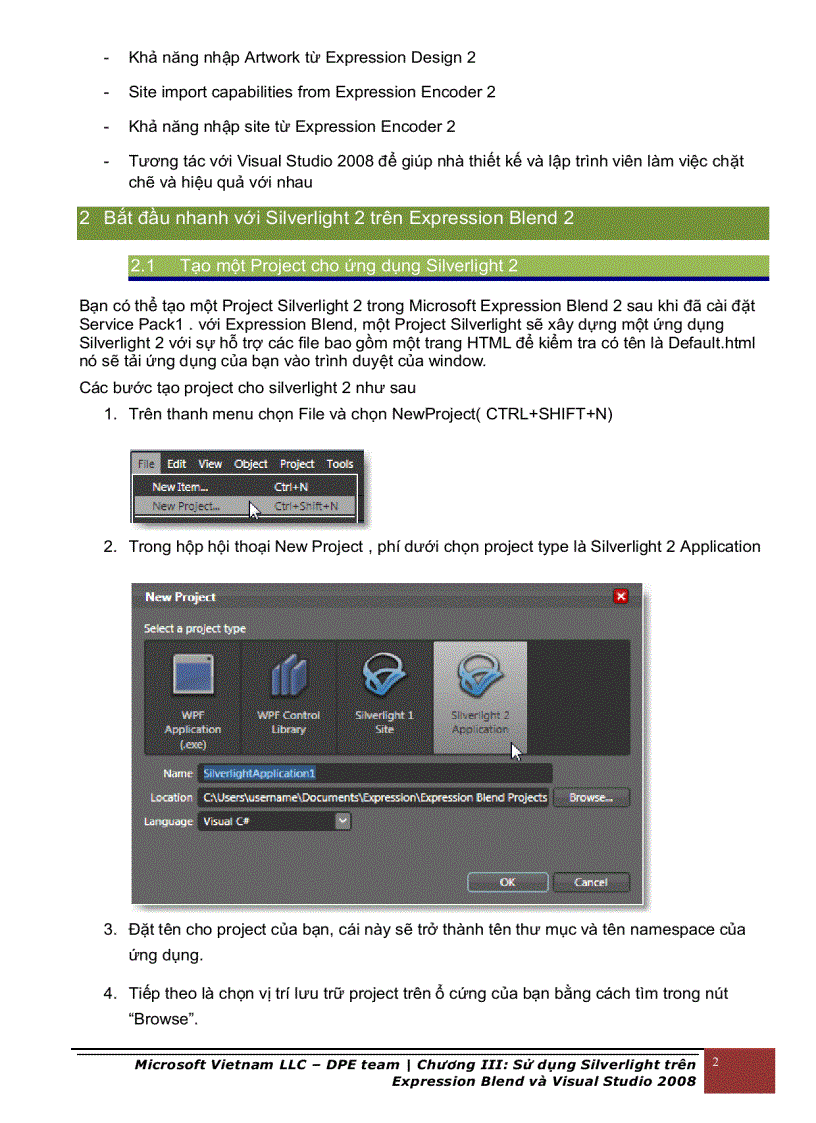 image for page Sử dụng silverlight trên expression blend và visual studio 2008