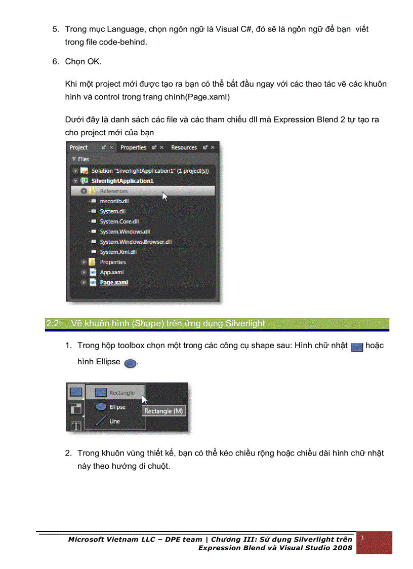 image for page Sử dụng silverlight trên expression blend và visual studio 2008