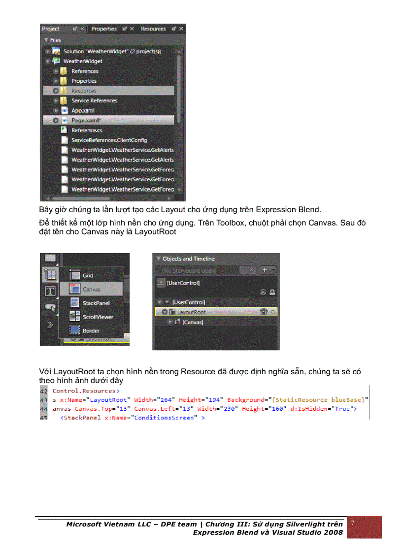 image for page Sử dụng silverlight trên expression blend và visual studio 2008